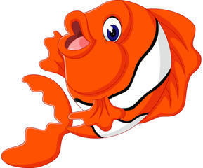 illustration of cute fish cartoon