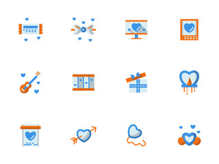 Vector collection of love greeting flat icons