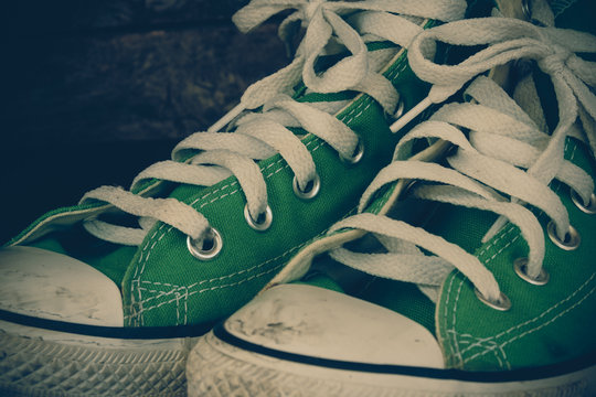 sneakers with filter effect retro vintage style.
