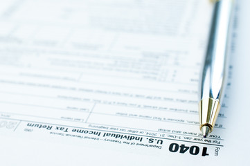 Income tax form with pen ,tax submission concept

