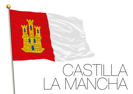 Castilla La Mancha regional flag, autonomous community of Spain