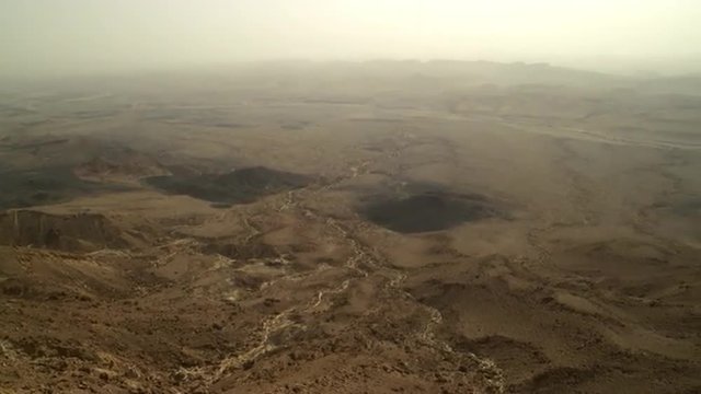 Royalty Free Stock Video Footage panorama of Makhtesh Ramon crater shot in Israel at 4k with Red.