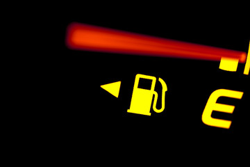 Fuel gauge showing and empty tank