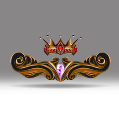 crown vector, decorative elements in vintage style for decoration layout, framing, for text for advertising, vector illustration hands