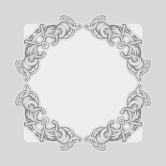 decorative elements in vintage style for decoration layout, framing, for text for advertising, vector illustration hands