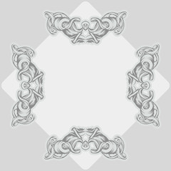 decorative elements in vintage style for decoration layout, framing, for text for advertising, vector illustration hands