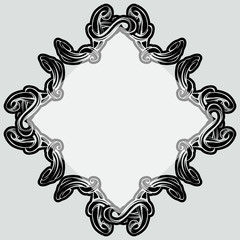 decorative elements in vintage style for decoration layout, framing, for text for advertising, vector illustration hands