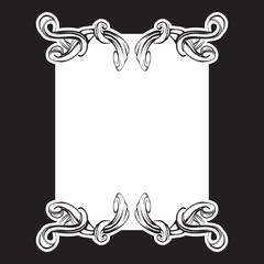 decorative elements in vintage style for decoration layout, framing, for text for advertising, vector illustration hands