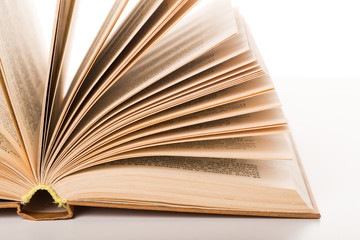 Open book isolated on white background