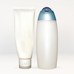 bottle tube of cream, lotion, white, empty, for applying your advertisement isolated vector new clean