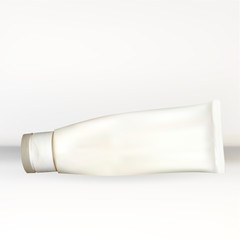 Fototapeta na wymiar a tube of cream, lotion, white, empty, for applying your advertisement isolated vector new clean