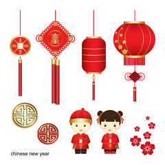 Chinese New Year vector,Chinese characters is meaning lucrative