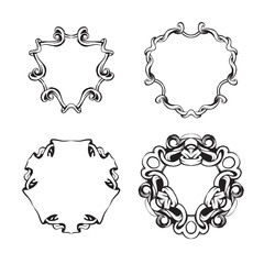 vintage baroque flowers vector, decor elements isolated