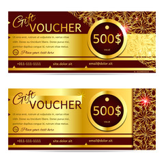 gift voucher vector gold illustration coupon template for company