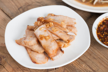 Charcoal-boiled pork neck, Grill pork.