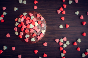 Cupcakes with small hearts