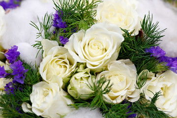 A bouquet of flowers for the bride at the wedding. 