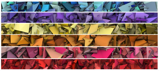 banner 3d abstract modern sculpture in bright color
