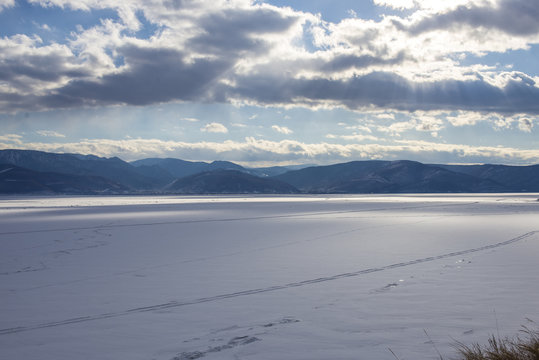 Beautiful view of frozen Baikal