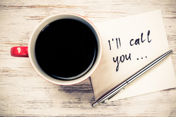 Message written on napkin