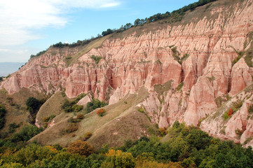 Geological reserve. The ravine of Rapa Rosie, Romania