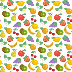 Vector seamless pattern with fruits