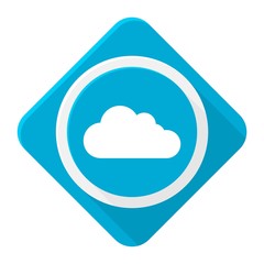 Blue icon cloud with long shadow