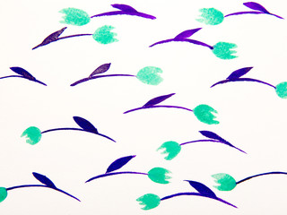 blue tulips water color