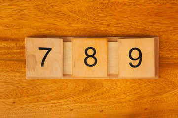 wooden block number for learning