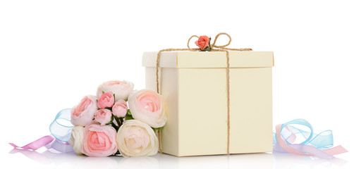 gift with floral decoration