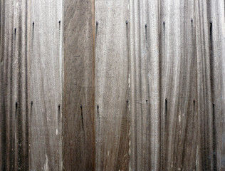 Wooden strips wall with rivets
