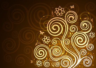 Vintage vector floral illustration.