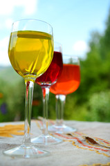 colorful wine glasses