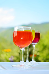 colorful wine glasses
