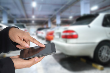 woman hands use cell phone