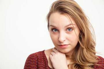 Beautiful Young Woman Face