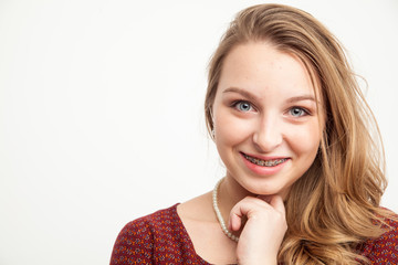 Naklejka premium Beautiful Young Woman Face