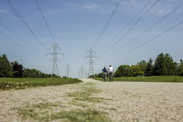 Riding a bike