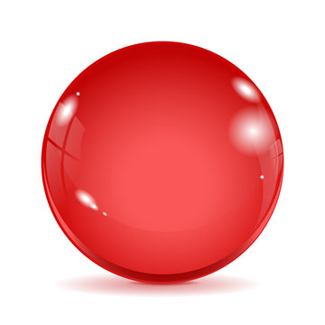 Red glass sphere.
