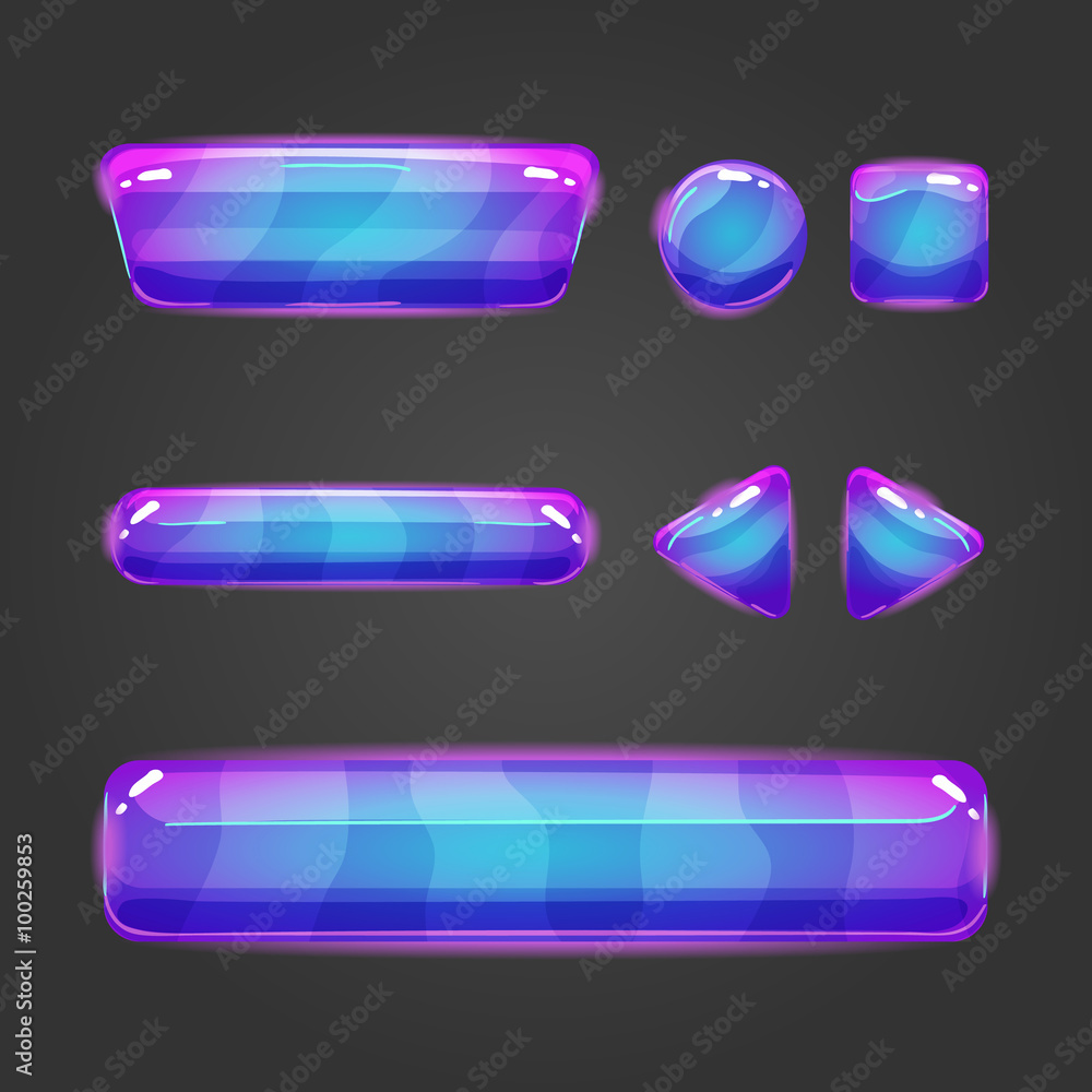 Wall mural set of vector button for game design - 8