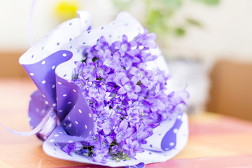 Obraz na płótnie Canvas bouquet of beautiful violet flowers