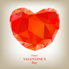 polygonal scarlet valentines heart