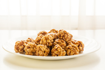 Sweet peanut balls in a plate