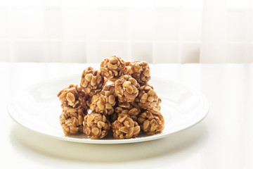 Sweet peanut balls in a plate