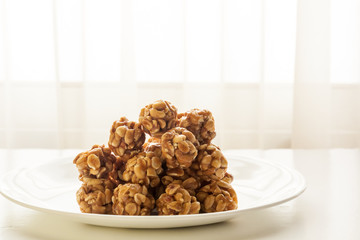 Sweet peanut balls in a plate