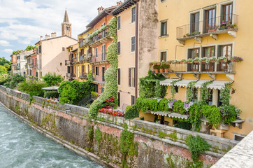 Fototapeta na wymiar View Over Adige River in Verona, Italy