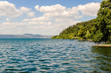 Obraz premium View over Bracciano Lake, Italy