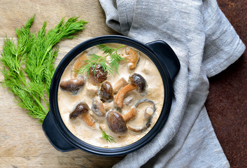 Mushroom sour cream sauce