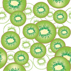 Fototapeta premium seamless pattern kiwi on a white background