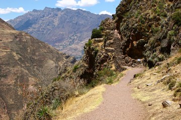Obraz premium Inka-Terrassen & Ruinen von Písac in Urubamba-Tal, Peru